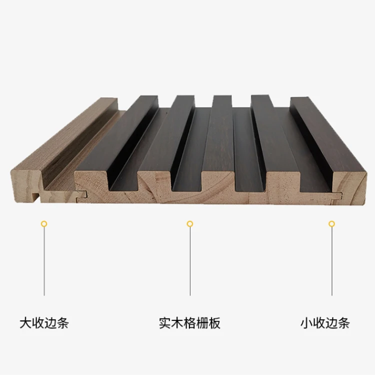 
Cheap Eminent Promotion Hotel Home 150Mm Solid Wood Grille Concave-Convex Background Wall Board 