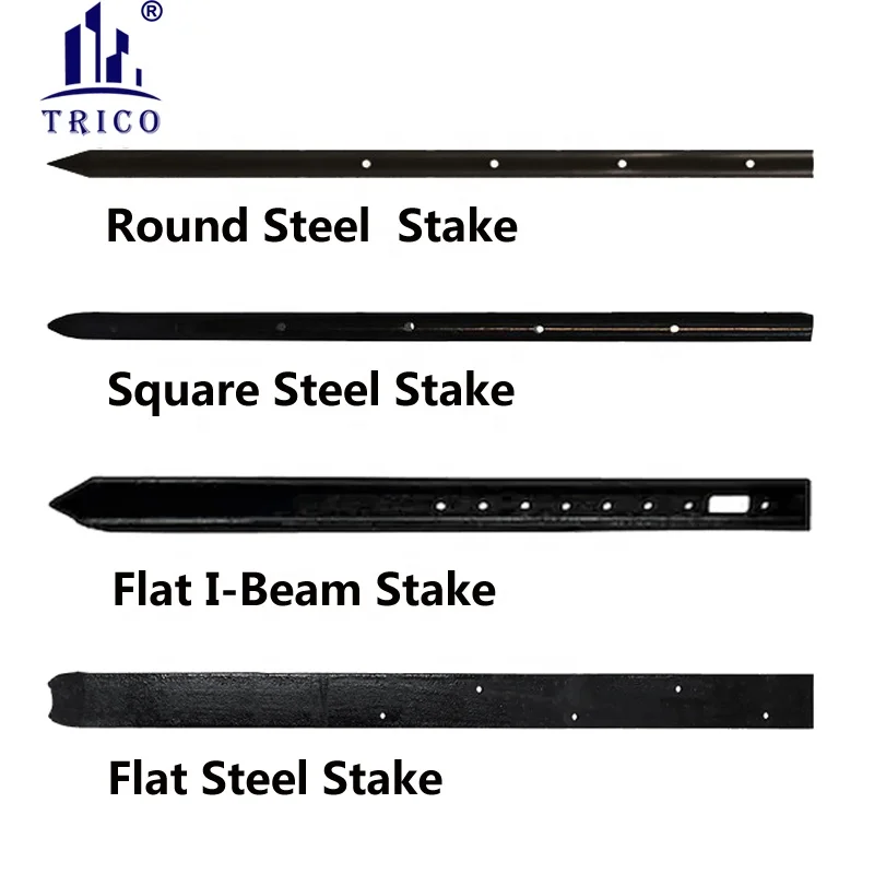 Concrete Forms Steel Round Nail Stake /square/flat Steel Nail Stakes With Holes
