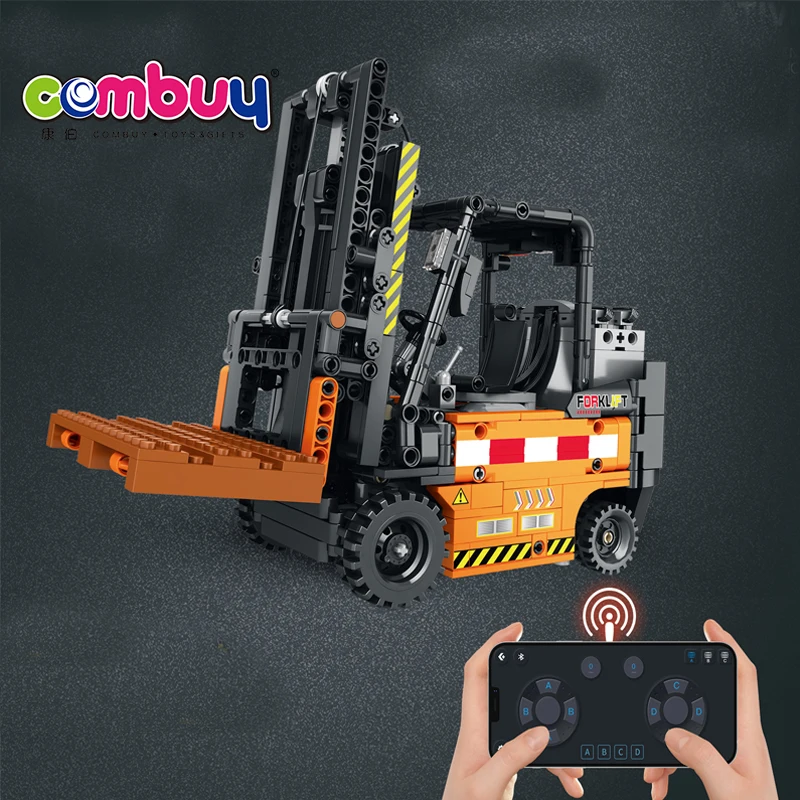 Engineering car assembly building blocks RC forklift toy for 6+