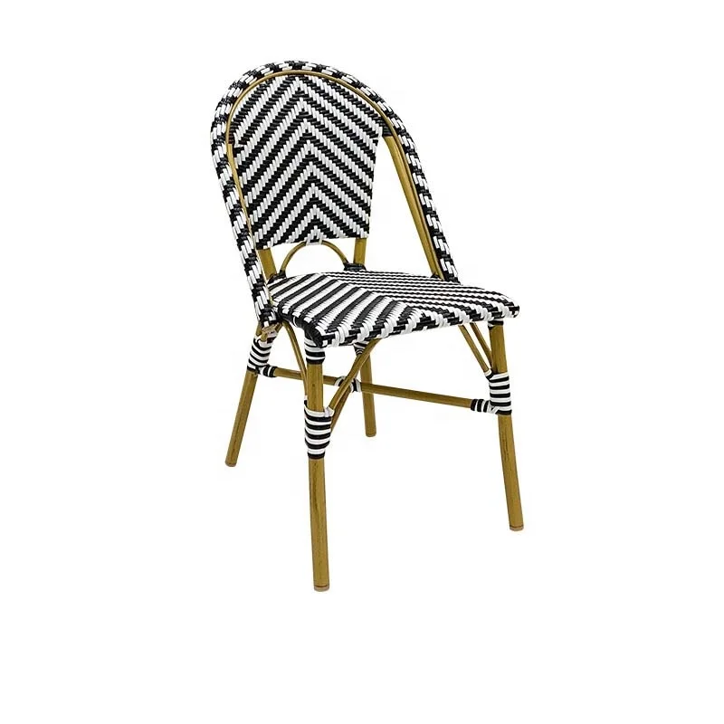 Garden Furniture Outdoor Rattan Bamboo Dining Chair Outdoor Cafe Chairs