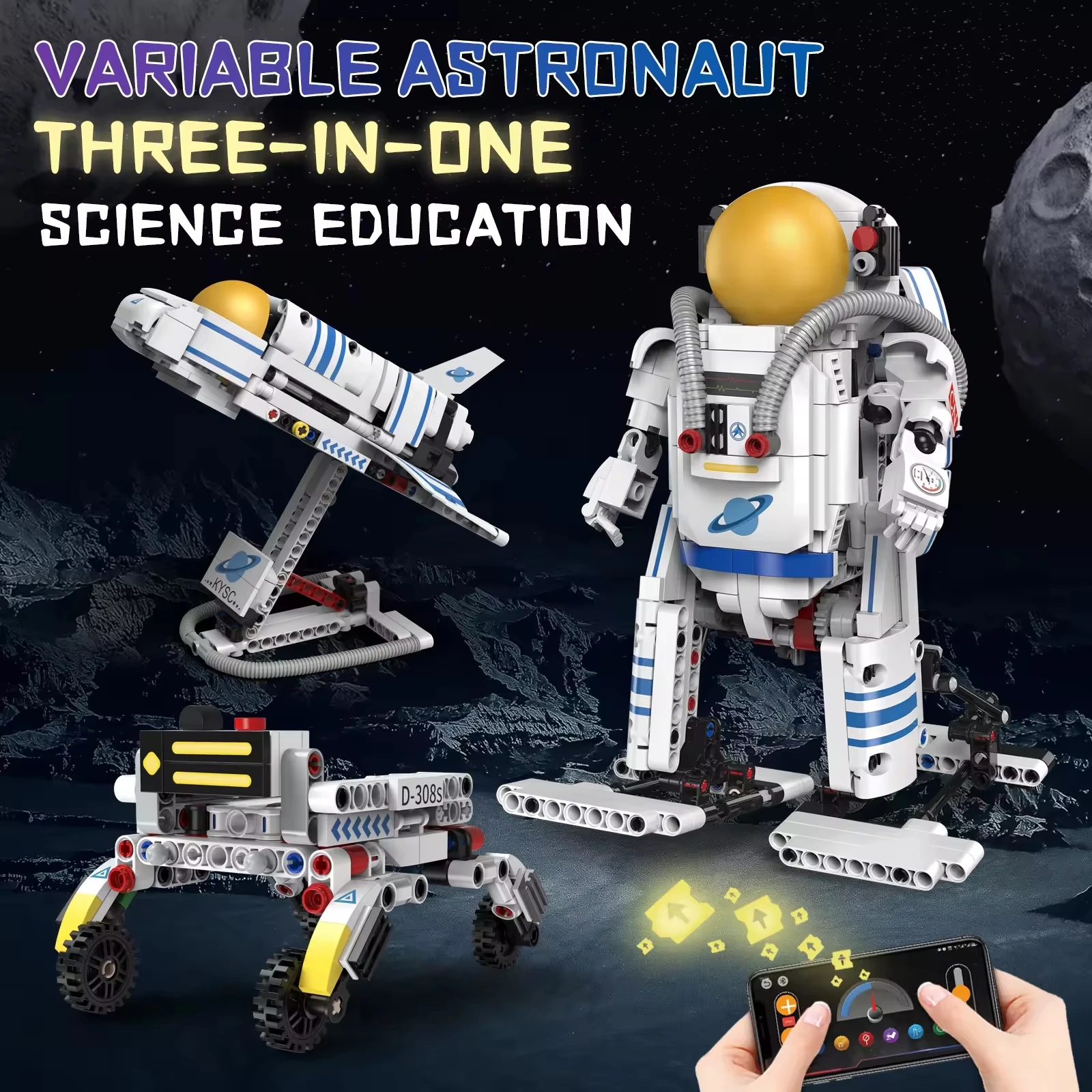 Programming App Control Intelligent Robot Building Block Set 3 in 1 Spaceman Adventure Model Bricks Toys