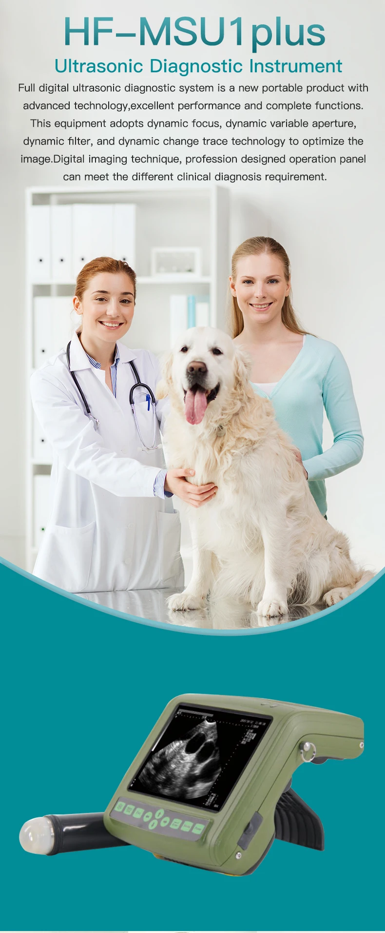 CE certificate Veterinary portable ultrasound scanner Portable Full Digital animal ultrasound machine