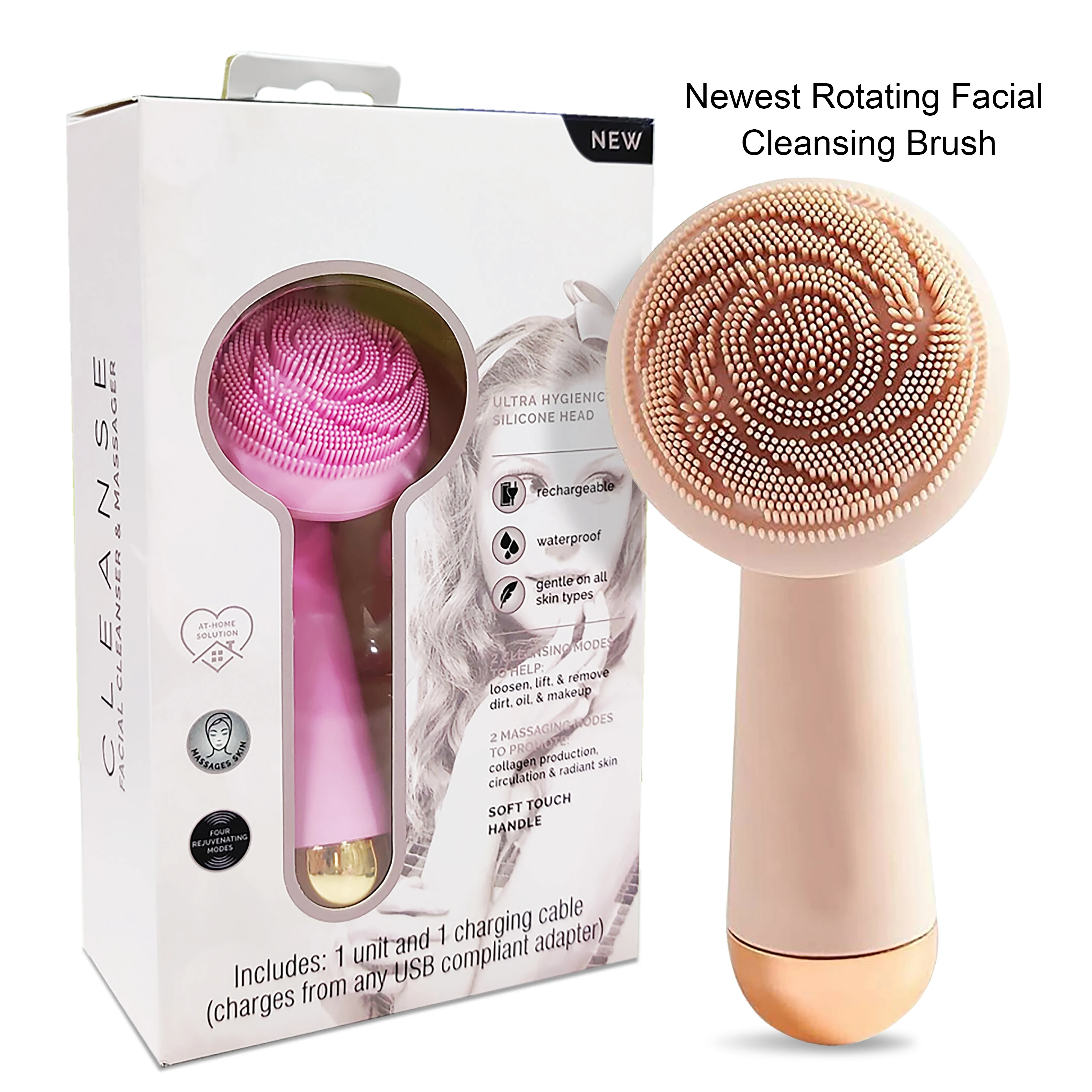  Electronic soft sonic wash silicone face cleaning