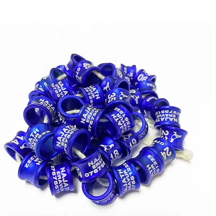 2022 7mm 8mm 9mm 10mm Pha Leg Bands Homing Numbered Metal Aluminium Foot Racing Pigeon Ring Phone Number Personalized/