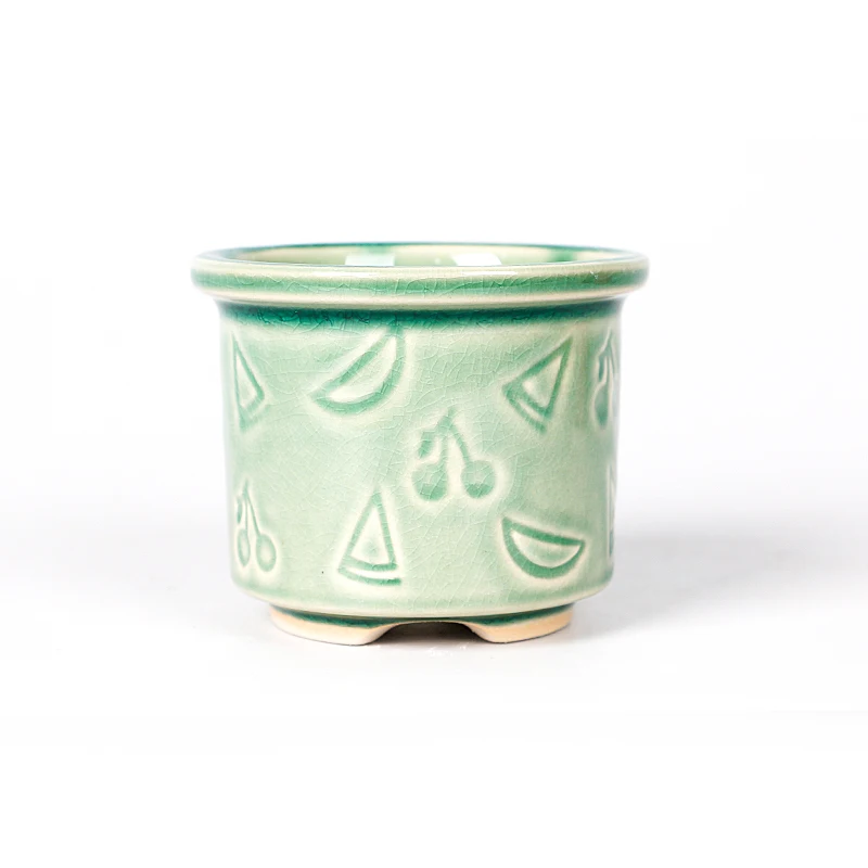 Custom logo mini colorful ceramic pot mini plants vessel ceramic houseplants pot indoor flowerpots