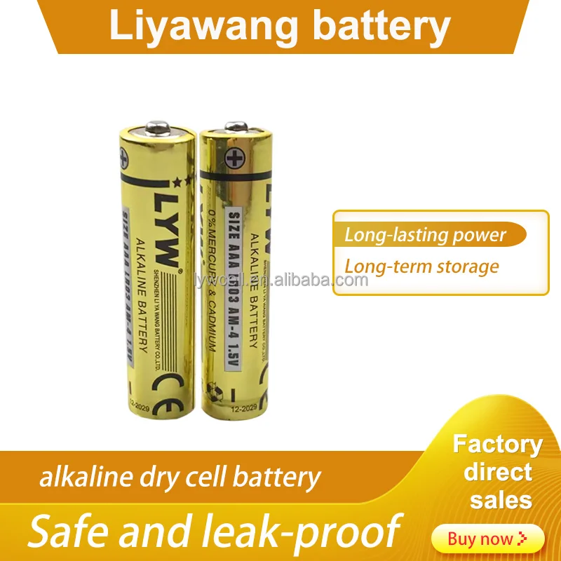 LYW best selling 1.5V aaa alkaline battery No 5 Aa No.7 Alkaline battery Suppliers With KC CE AAA AA China battery Factory