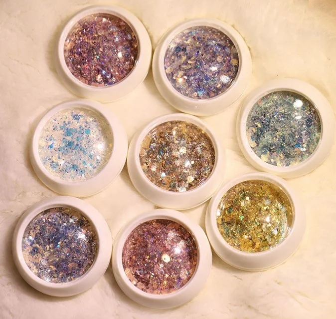 
Beauty 2019 new arrival Colorful Nail sequins crystals nail powder flash pixie nail art decoration 