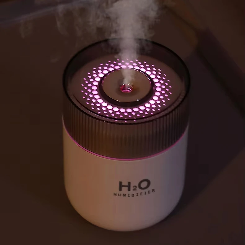 Portable Constant Temperature Atomizing Humidifier with Ambient Light Desktop Auto Power Off Anti-dry Air Humidifier for Bedroom