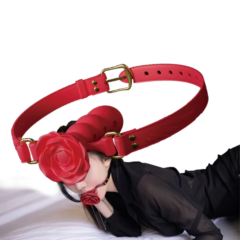 2024 new factory price sm rose love multi-stage mouth ball deep throat plug exercise adjustable entrance length