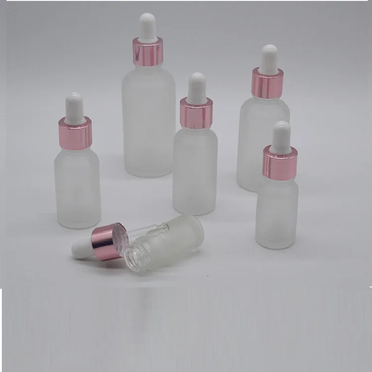Rose Golden 10/15/20/30/50/100ml Glass Dropper Bottle White Porcelain Cosmetic Serum Pipette Vials Essential Oil Dropper Bottle