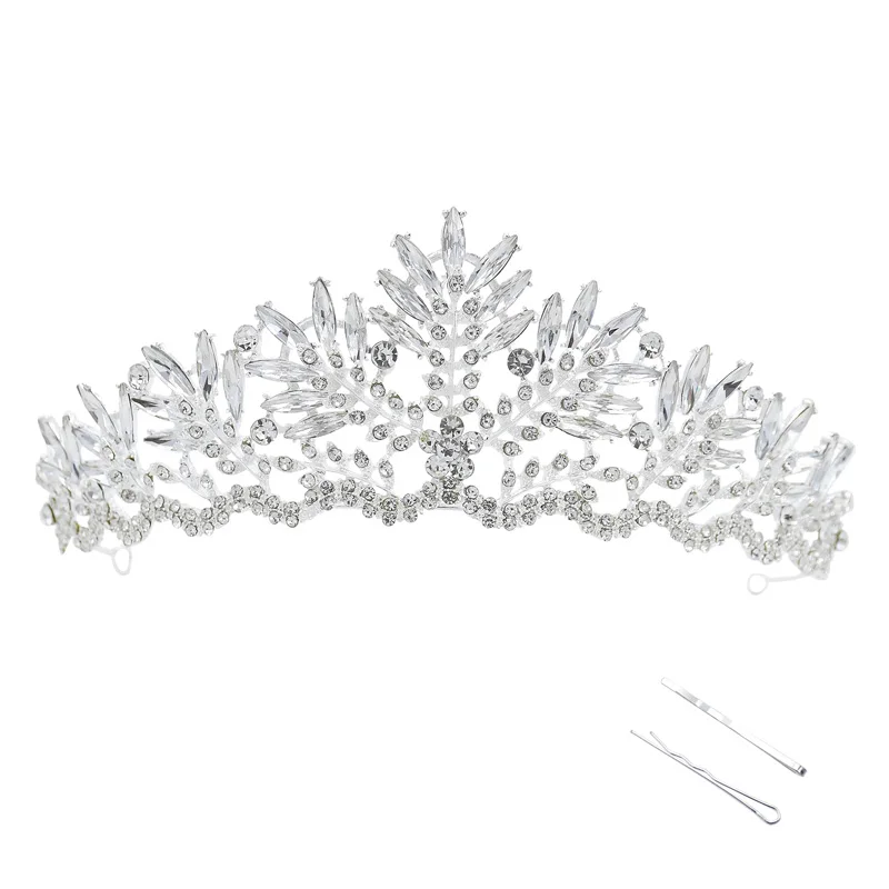 Party Wedding Bride Headdress and Corolla Female Classical Baroque Tire Crown King The Bride Hair Jewelry Hair Accessories Alloy