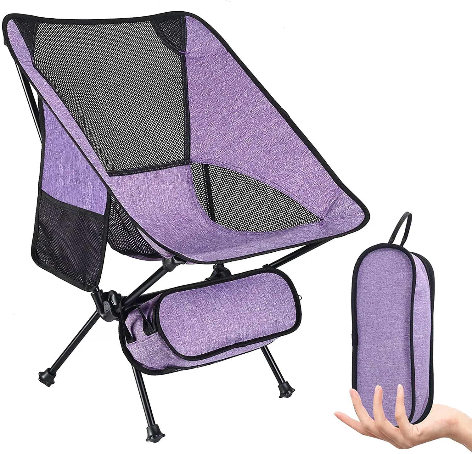 Premium pink light weight portable adjustable folding padded camping chairs for hiking