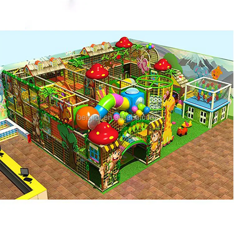 Indoor Playground Mall Commercial Children Play Plan Kids Entertainment Center Baby Game Plastic Double Slide Park Equipment