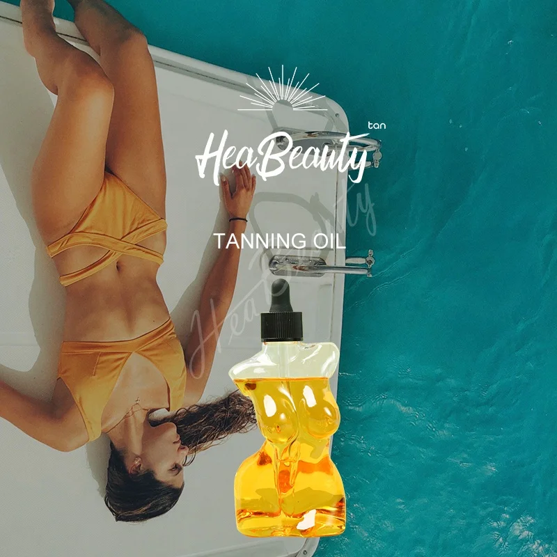 Beach Tanning Oil With Melanin Peptide Moisturizing Skin No Greasy b.tan Gradual Tanning Oil