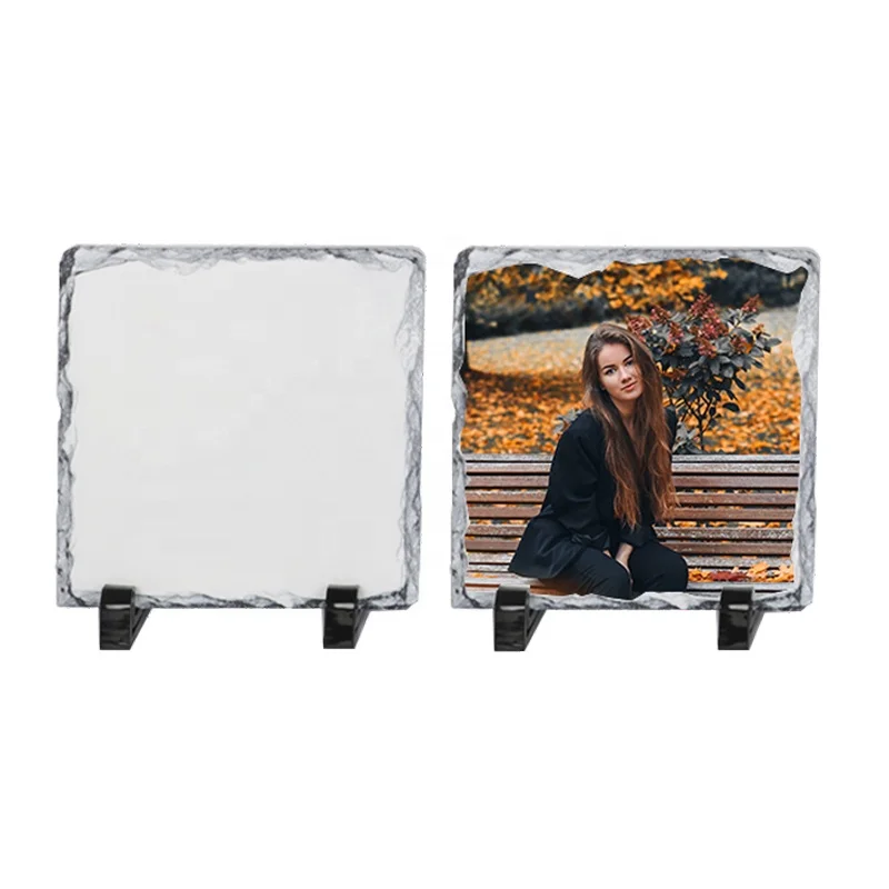 15*15cm Sublimation Rectangle Blank Slate Rock Heat Transfer Photo Rocks  For Gift