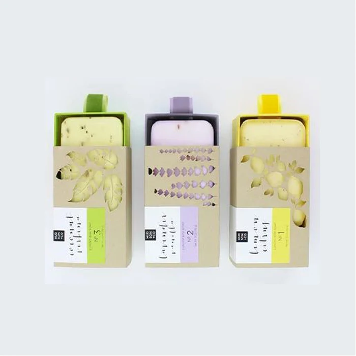 Biodegradable Cardboard Paper Packaging Folding Soap Candy Cosmetic Gift Box with Compartments