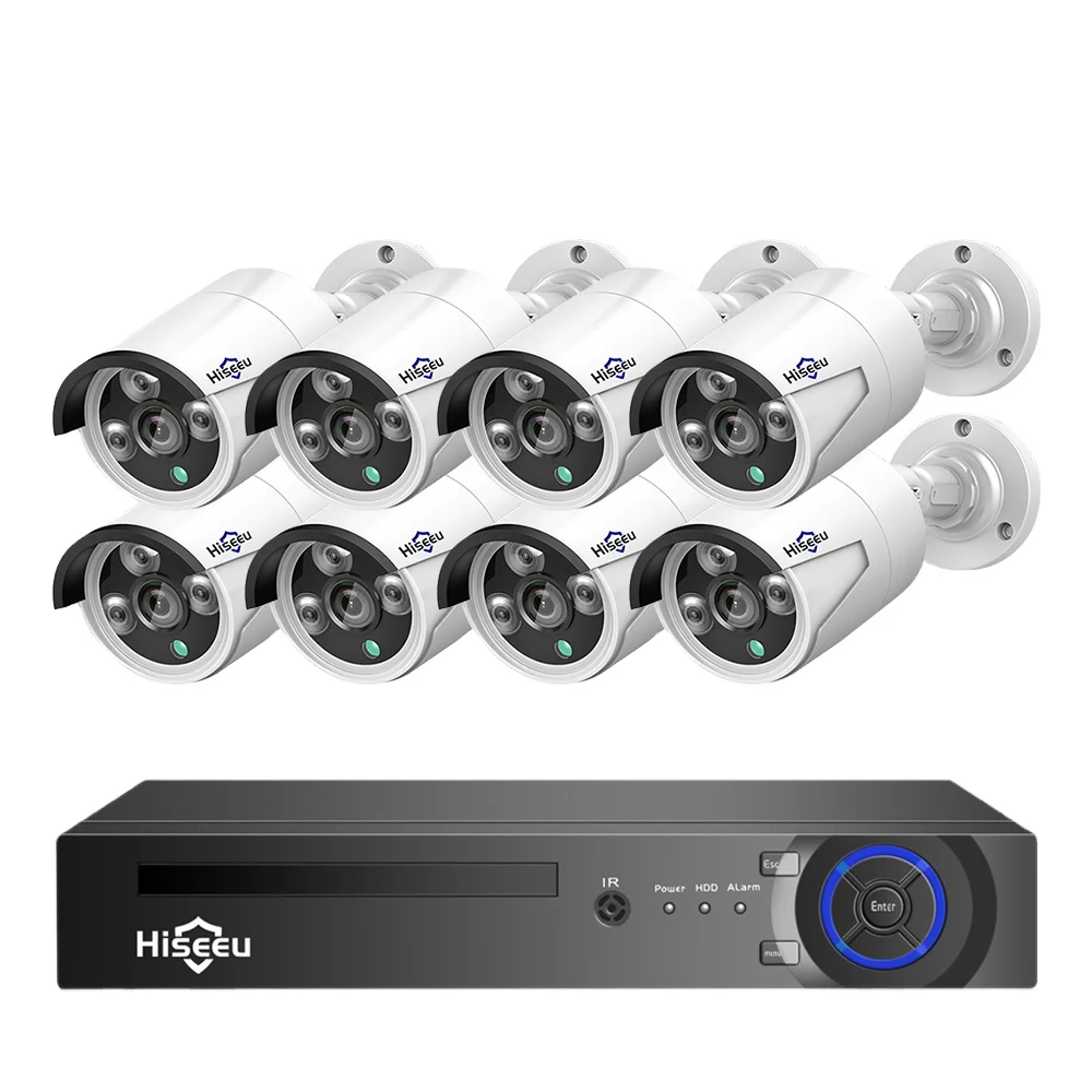 4MP  H.265+ 8CH IP66 Waterproof Outdoor Night Vision Home POE NVR Home security camera Set Surveillance System