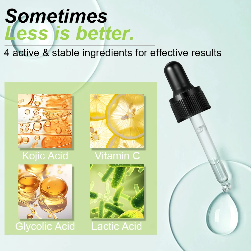 Private Label Vitamin C Kojic Acid Dark Spot Serum Moisturizing Brightening Whitening Kojic Acid Skin Care Face Serum