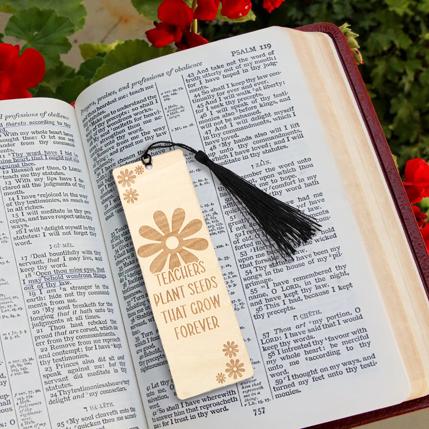 MD135CH1411 Teachers Plant Weeds That Grow Forever Wooden Bookmark Teacher Appreciation Gift