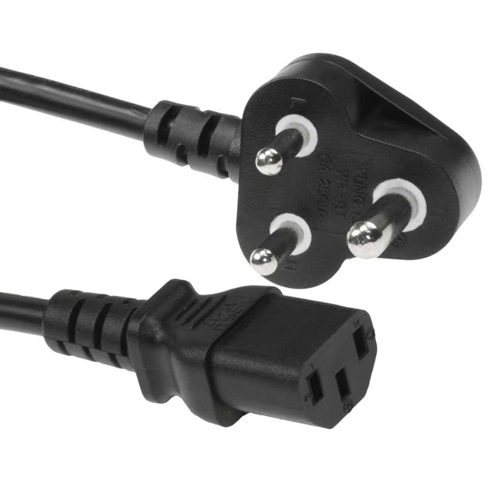 SIPU 3 Pin Индия стандартных настольных ПК компьютер шнур питания кабель whit штепсельной вилки