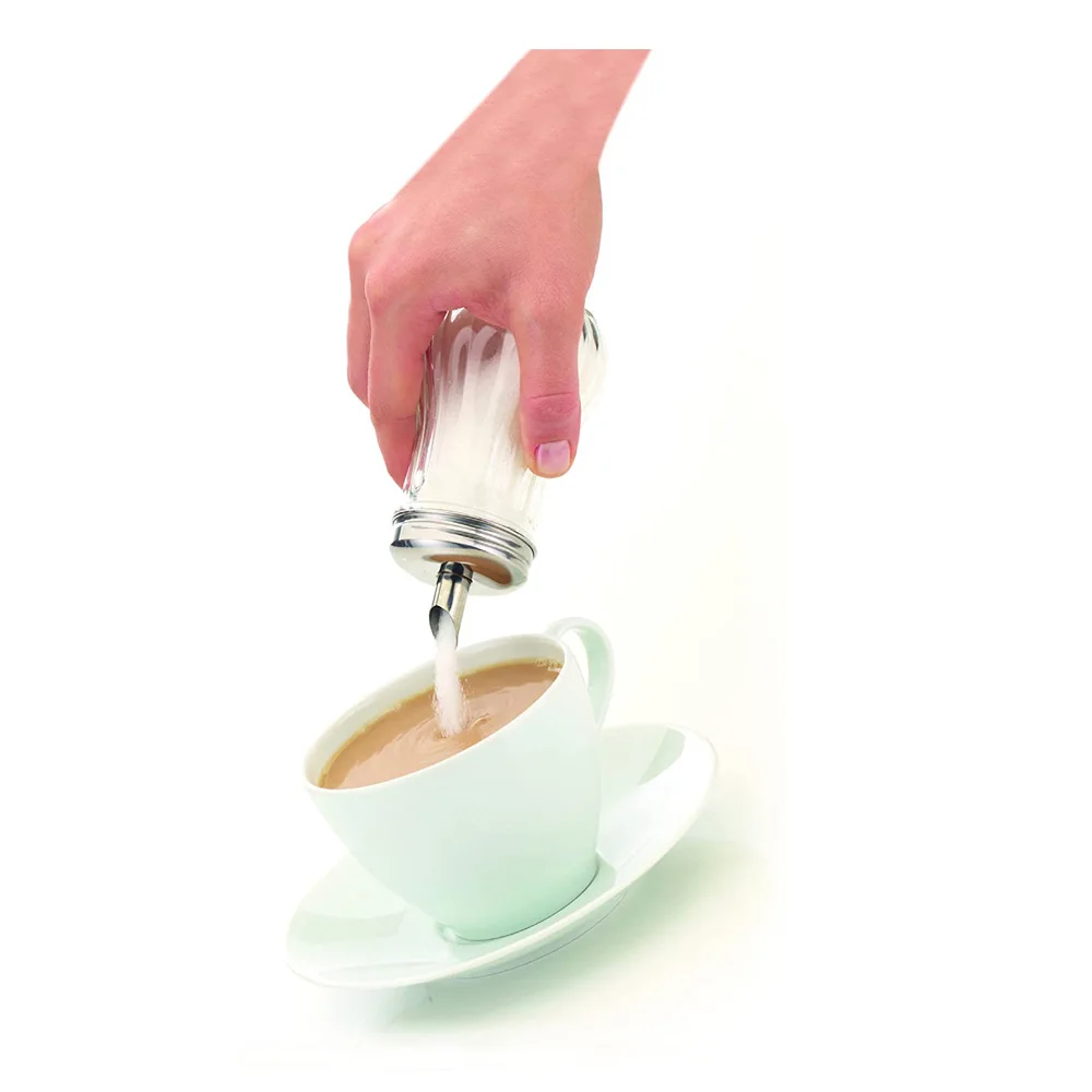 Glass Sugar Shaker Dispenser Pourer 5.5 inch Glass Sugar Dispenser Pourer Shaker tube lid
