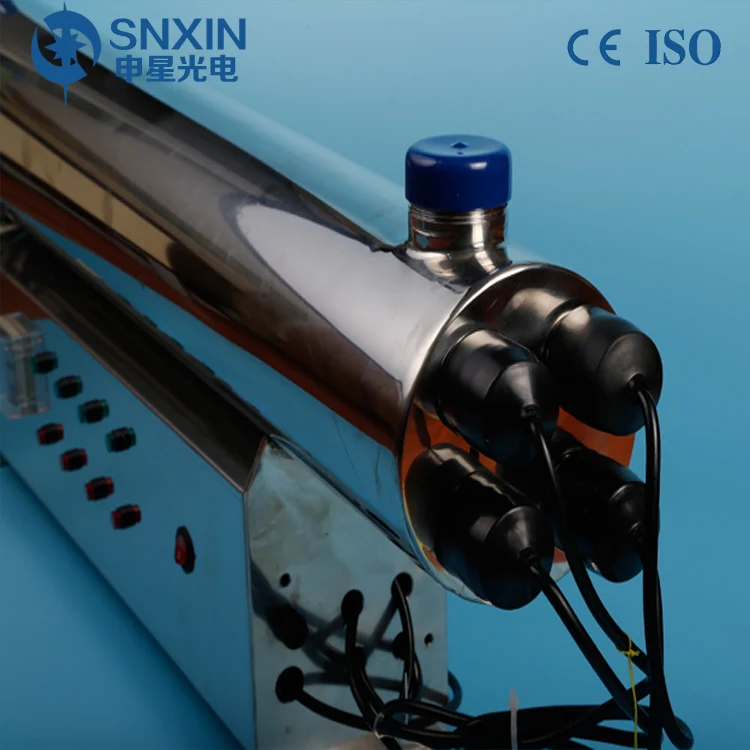 48GPM 220W uv water treatment system ultraviolet lamp sterilizer with 1.5'BSP Male inlet outlet for industrial commercial