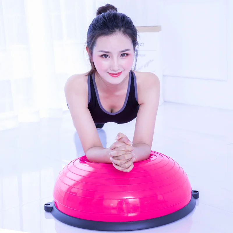  46cm Pilat Clear Anti Burst Yoga Half Massage Tune Up Balance Ball With Air Pump Pilates Fitness Wave