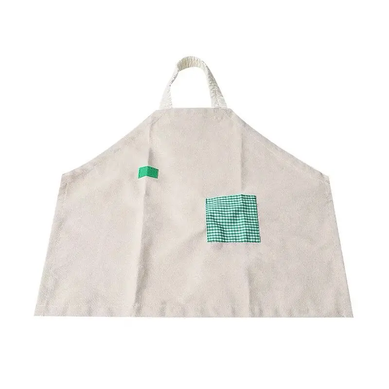 Custom Sublimation Blank Linen Aprons Children Adjustable Kids Drawing Play Painting Apron For Kids Kitchen Apron With Pocket