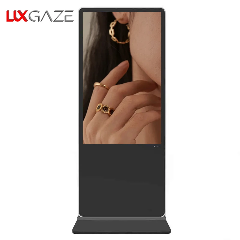 LuxGaze Best Selling Smart Kiosk Vertical Lcd Advertising 32 43 50 55 65 75 86 Inch Lcd Floor Standing Advertising Display