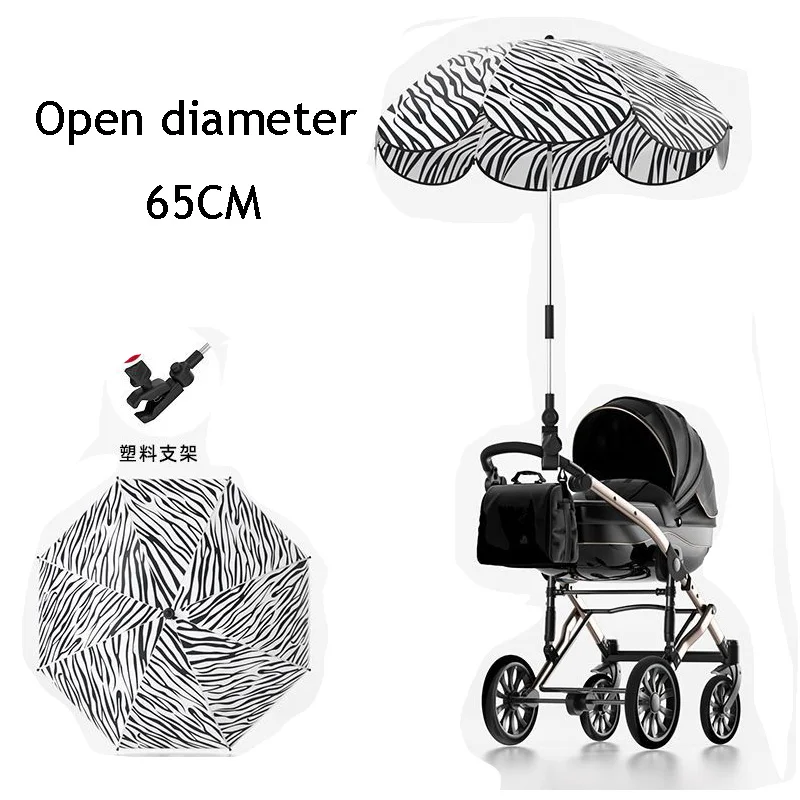 Umbrella 2024 Universal Stroller Sunshade Three-Wheeled Pushchair Sunblock Shelter Sunshade Umbrella with Accessories
