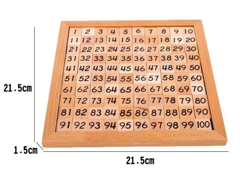 Обучающая доска из Букового дерева с подсчитывающими игрушками, деревянный поднос с цифрами 1-100 дюйма