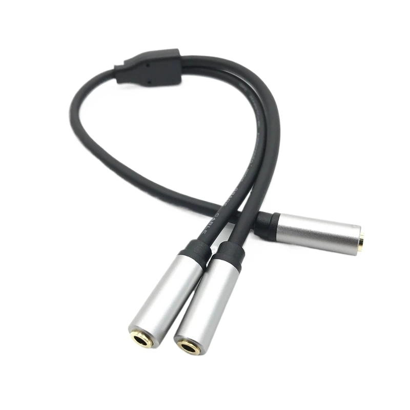 Audio cable one divided into two/three 3.5mm to rca double Lotus head 24k gold-plated copper core composite av audio connection