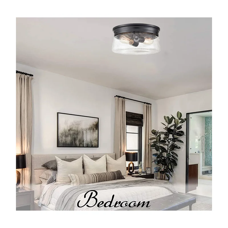 Low Price Industrial Matte Black Bedroom Home LED Lamp Indoor Ceiling Light with ETL ROHS