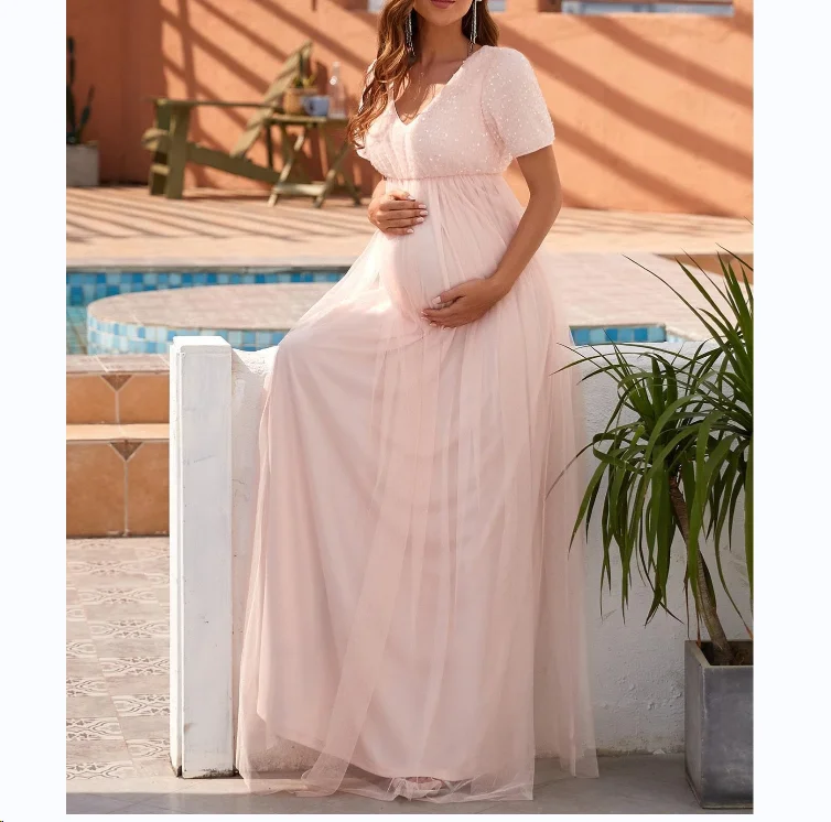 Latest design women dresses breastfeeding pregnant long sleeve maxi maternity mermaid wedding dress photoshoot