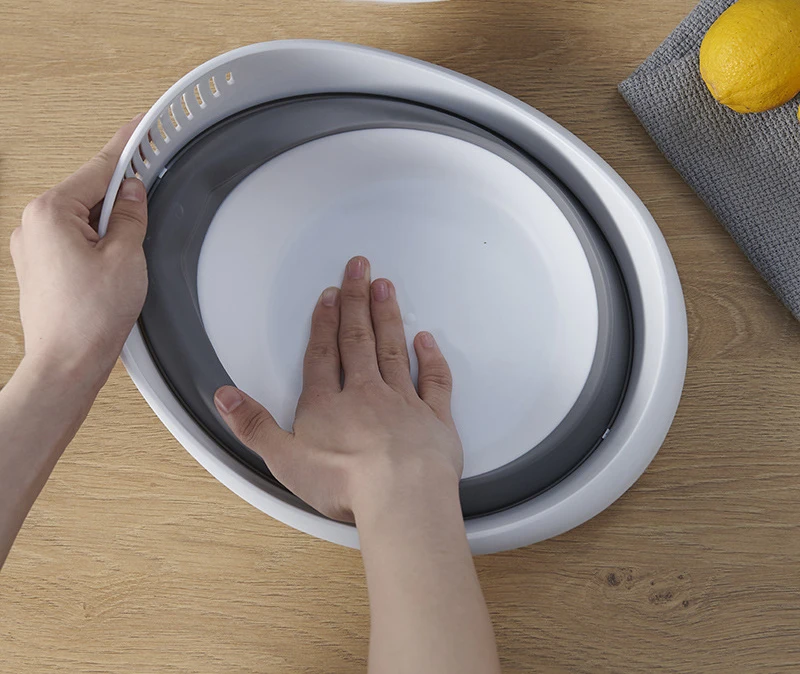 Amazon simple multifunctional vegetable and fruit draining folding storage basket