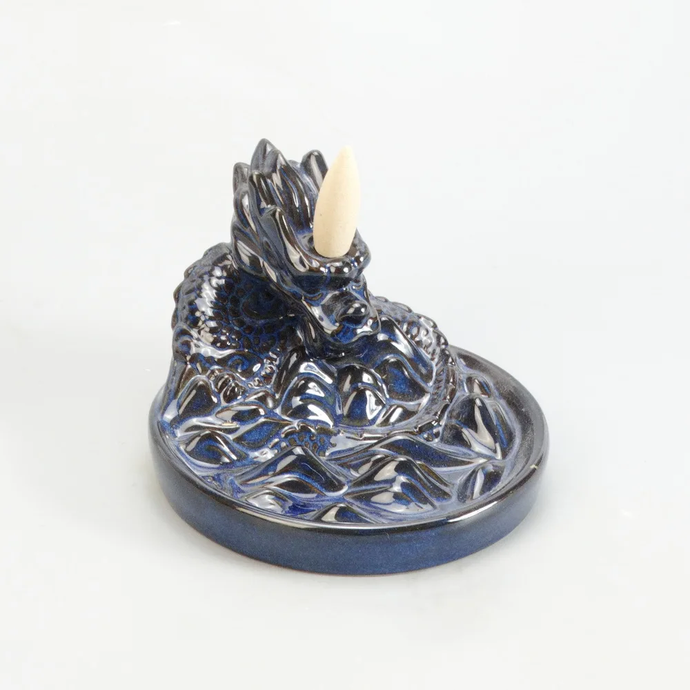 Portable ceramic censer Incense stick holder perfume backflow burner home decor waterfall Incense burner