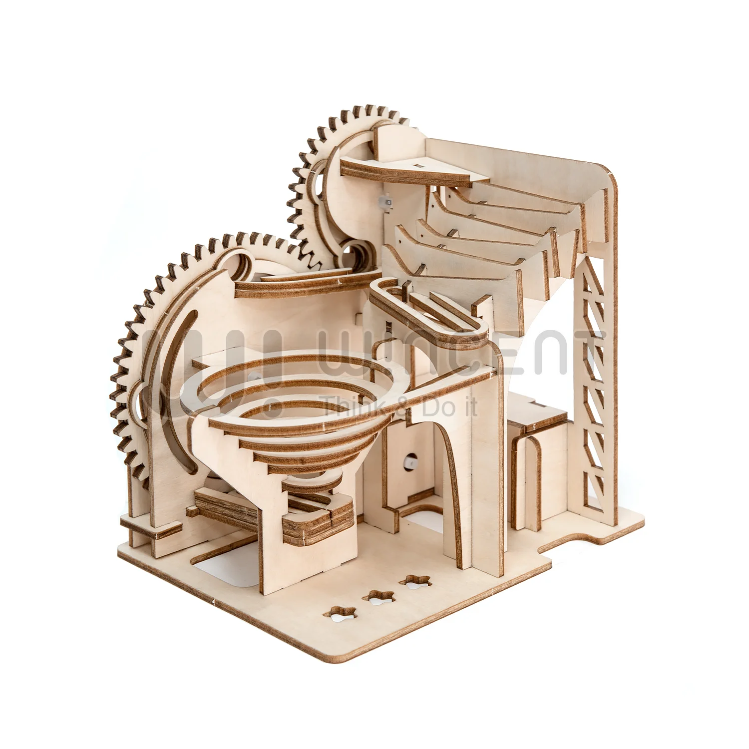 2024 New Educational Toys Supply Wood Solar STEM Toy Solar Energy Marble Run Model Diy Engineering Science Kits for Children