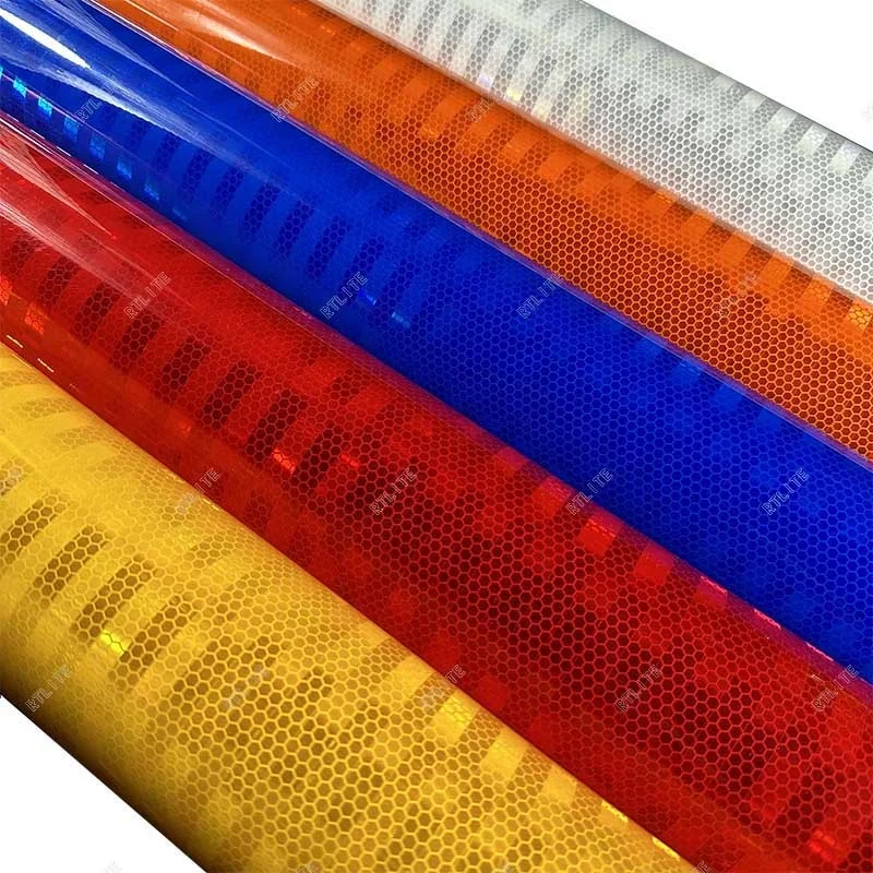 HP латексная печать сотовая микро призматическая Ретро высокоинтенсивная самоклеящаяся предупреждающая виниловая светоотражающая пленка