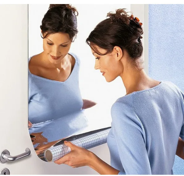 Factory Direct Custom Size Pvc Rectangular Mirror Wall Stickers Home Decoration Mirror Stickers