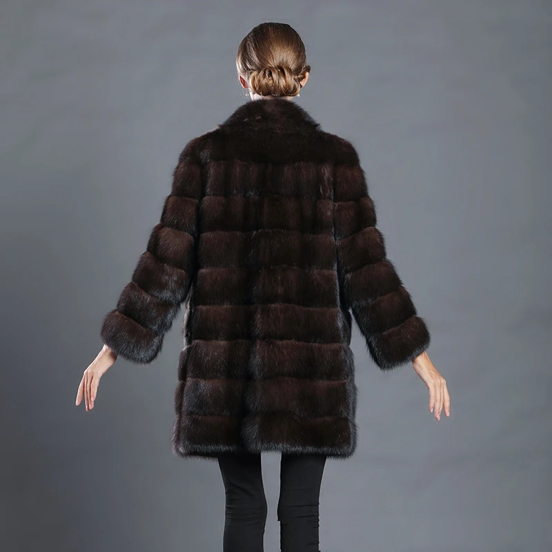 2022 Wholesale natural mink fur coat winter sable fur coat real mink fur coat women
