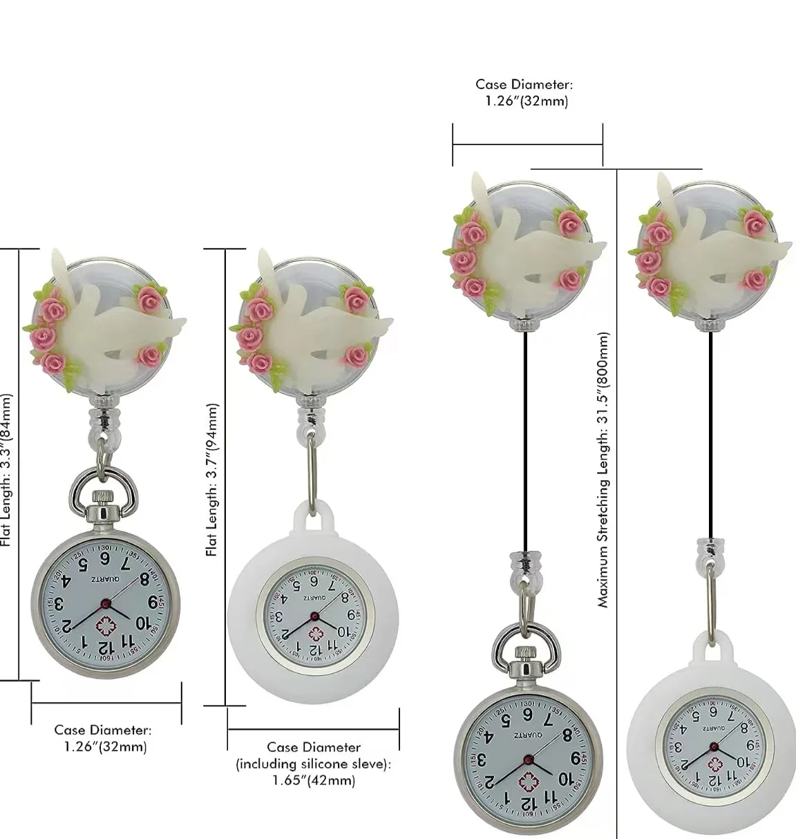 Badge holder Retractable For Nurse Doctor Gift Badge reel Pocket watch Stopwatch Nurse Accessories