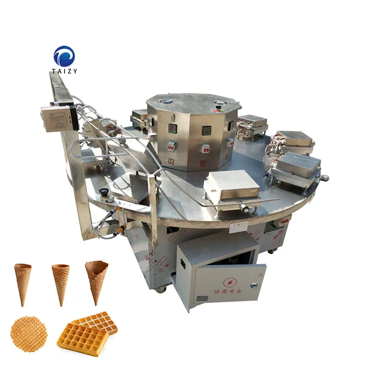 Rolled Sugar Cone Making Sweet Waffle Maker Ice Cream Cone Machine For Sale