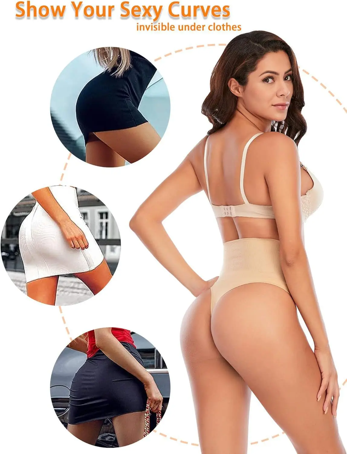 Seamless Body Shaper High Waisted Panties Thong Shapewear Slimming Shaping Underwear Tummy Control Thong