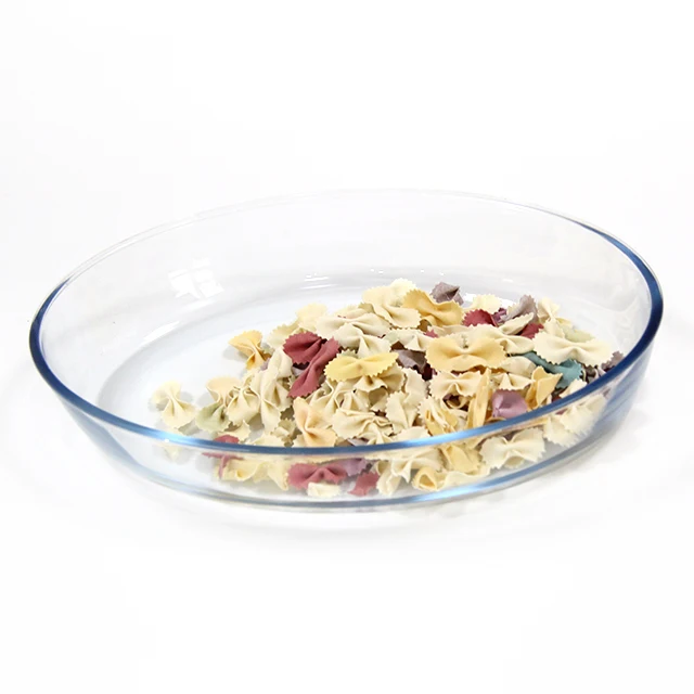 Oval Glass Bakeware Set Plastic Lid Baking Tray Die Casting 3set Dish