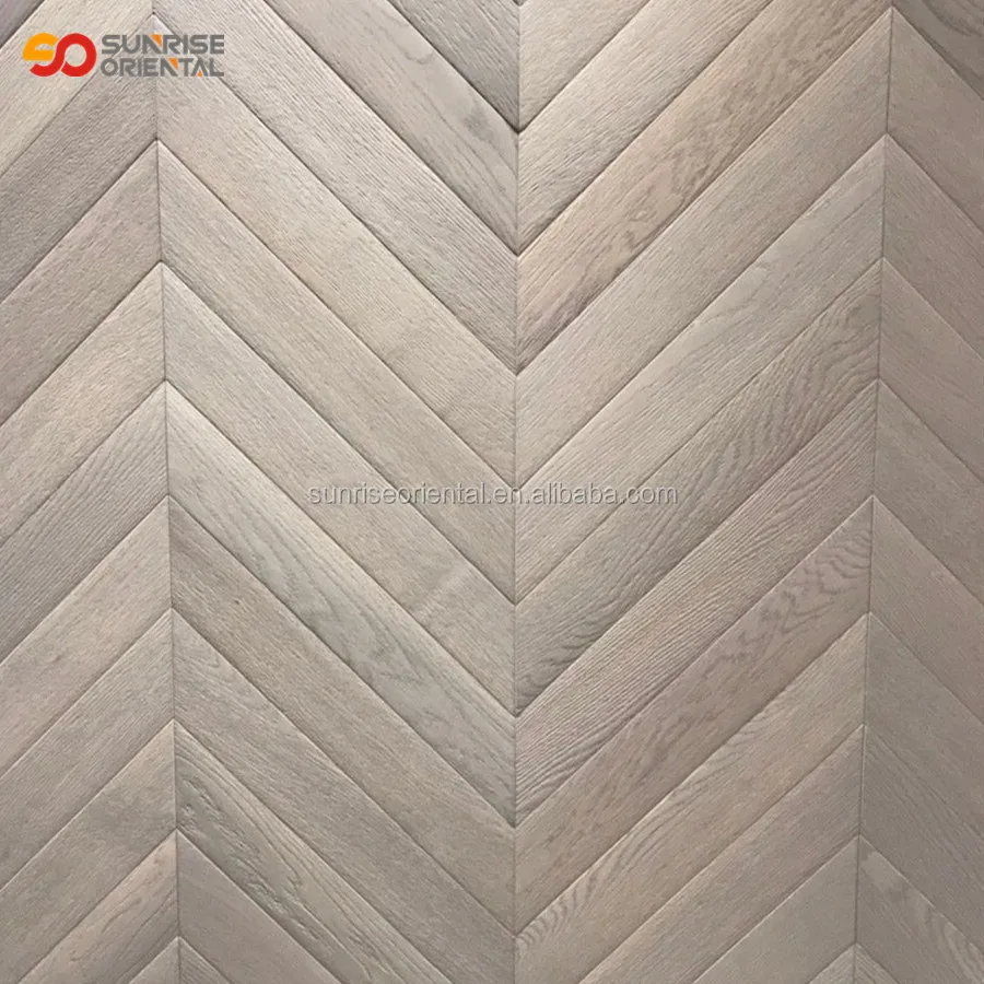 light stained chevron parquet engineered oak wood flooring