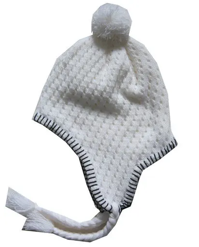 Jacquard Pattern Fleece Attractive Style Beanie With Ponytails Winter Hats