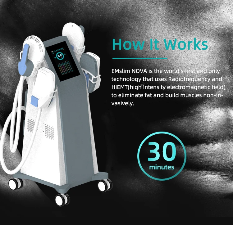 Hot Product Lose Weight 4 HandlesTesla Ems Electrical Muscle Stimulation Body Sculpting Emslim Machine / Emslim Neo With Rf