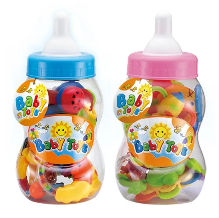 
Funny Wholesale Cute Plastic Shaking Hand Bells Set Infant Toy Baby Teething Rattles 