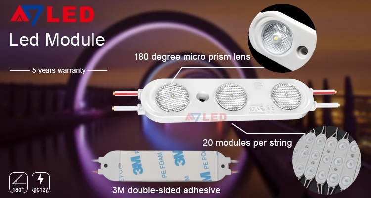 Китайская фабрика светодиодные модули высокой яркости SMD2835 3 светодиода класс водонепроницаемости IP67 наружный декор для рекламы