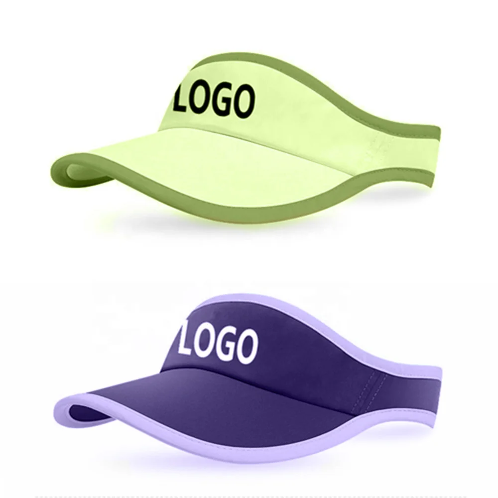 Wholesale Custom Logo Sublimation Outdoor  towelling sweat band  Visor Beach Adjustable Sun Cap Visor Hats